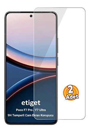 Xiaomi Poco F7 Pro / F7 Ultra Temperli 9H Cam Ekran Koruyucu (2 ADET)