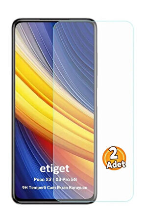 Xiaomi Poco X3 / X3 Pro Temperli 9H Cam Ekran Koruyucu (2 ADET)