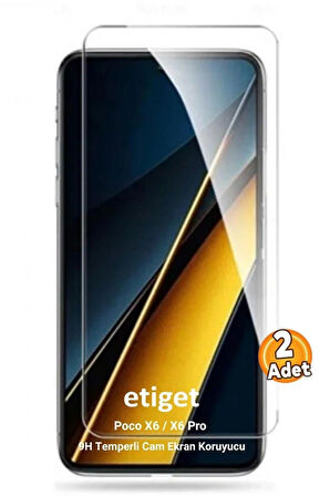 Xiaomi Poco X6 / X6 Pro Temperli 9H Cam Ekran Koruyucu (2 ADET)