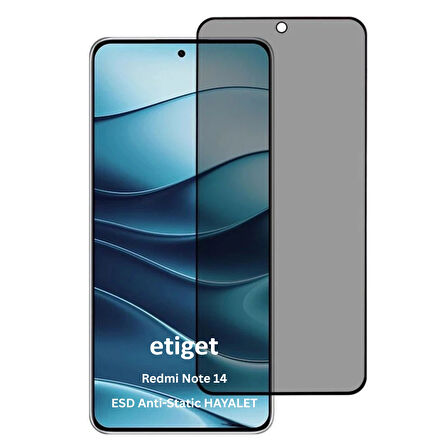 Xiaomi Redmi Note 14 / 14s ”ESD ANTI-STATIC” Gizli Hayalet Cam Ekran Koruyucu