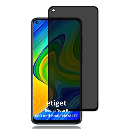 Xiaomi Redmi Note 9 ”ESD ANTI-STATIC” Gizli Hayalet Cam Ekran Koruyucu