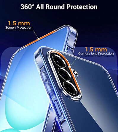 Samsung Galaxy A17 5G Şeffaf Silikon Kılıf / Cam Ekran Koruyucu Seti