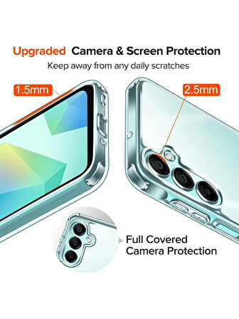Samsung Galaxy A16 Şeffaf Silikon Kılıf + Cam Ekran Koruyucu Seti ( 1 KILIF + 1 CAM)