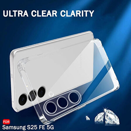 Samsung Galaxy S25 FE Şeffaf Silikon Kılıf / Kamera Yeri Korumalı