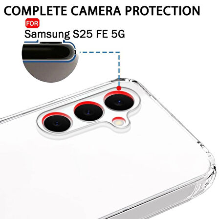 Samsung Galaxy S25 FE Şeffaf Silikon Kılıf / Kamera Yeri Korumalı