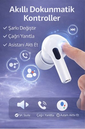 Stream Pro TWS Bluetooth 5.4 Kulaklık – ANC Aktif Gürültü Engelleme – Dokunmatik Ekran – 13mm Bass