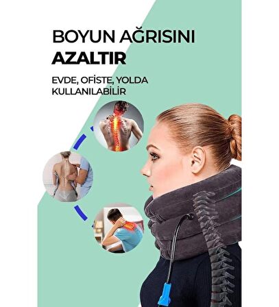 3 Katlı Boyun Fıtığı Oturma Bozukluğu Ortopedik Şişme Pratik Boyunluk Yastık