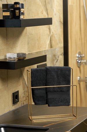 Parlak Altın Renk Çok Amaçlı Tezgah Üstü Mutfak & Banyo Havluluğu | Modern Havlu Askılığı