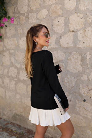 Kadın Uzun Kollu Tek Omuzu Açık Akrilik Bluz