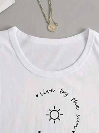 Kadın Uzun Kollu Bisiklet Yaka Desenli Viskon Bluz