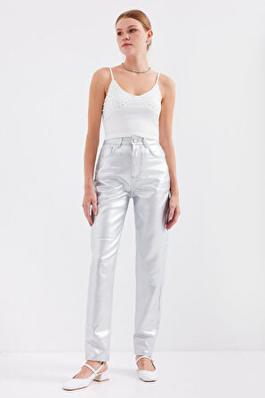 918 İp Askılı Crop Top - Beyaz