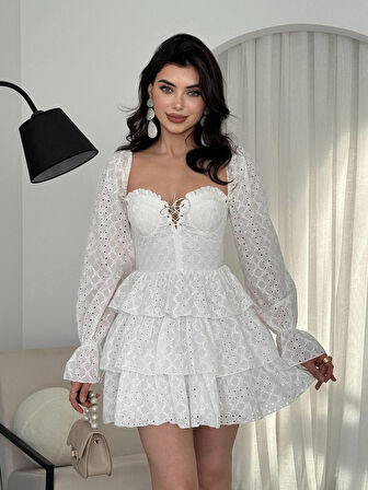 Oxfo Göğüs Bağlamalı Elbise