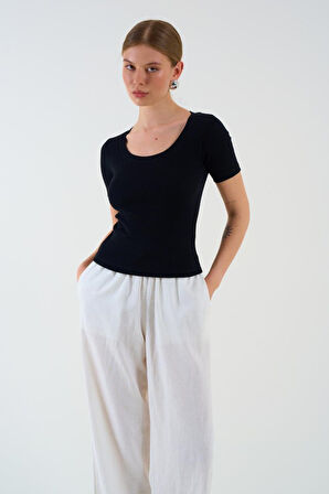 Kısa Kollu T-shirt - Siyah