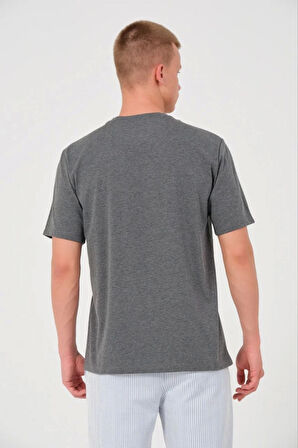Erkek 24/1 Düz A Kalite Oversize T-shirt - Antrasit