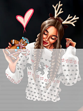 Kadın Uzun Kollu Bisiklet Yaka Desenli Viskon Iki Iplik Bluz