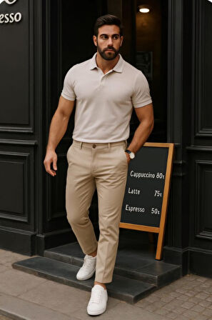 Erkek Düz Kesim Bilek Boy Kumaş Pantolon