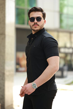 Erkek çıtçıt Düğmeli Kısa Kollu Gömlek