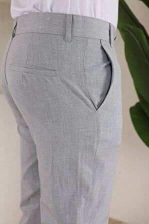 Erkek Slim Fit Likralı Bilek Boy Dilli Kumaş Pantolon