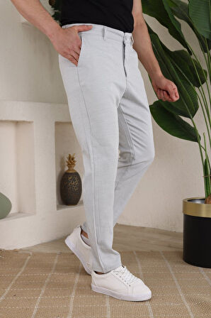 Erkek Casual Slim Fit Cord Desenli Kumaş Pantolon