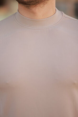 Erkek Ince çizgi Dokulu Kısa Kollu T-shirt