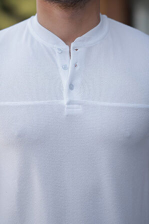 Erkek Hakim Yakalı Kısa Kollu Pamuklu T-shirt