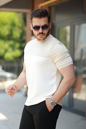 Erkek Parçalı Renk Kısa Kollu Tişört