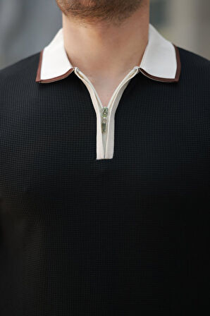 Erkek Renkli Yaka Kısa Kollu Tişört