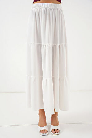 Ayrobin Uzun Etek 8048 - Beyaz