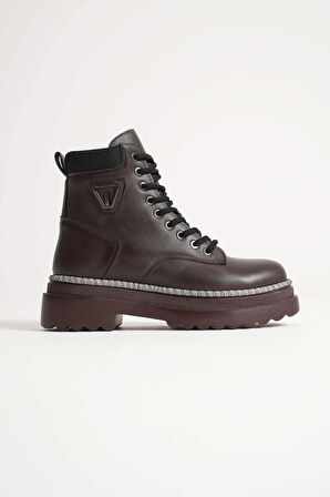 Fiora Özel Tasarım Kadın Kışlık Kalın Tabanlı Acı Kahve Bot