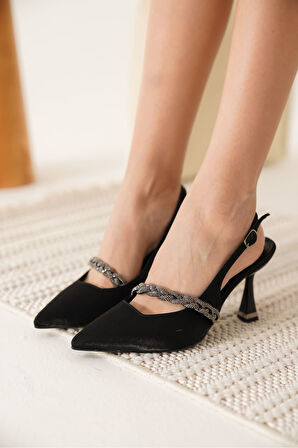 Drey Siyah Kadın Topuklu Ayakkabı