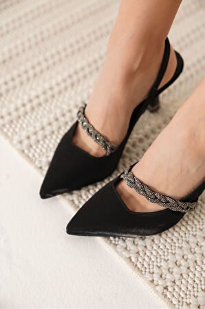 Drey Siyah Kadın Topuklu Ayakkabı