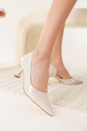 Seraphine Kadın Bej Rugan Topuklu Ayakkabı