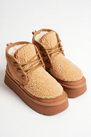 Loana Kadın Kürklü Taba Kışlık Kalın Tabanlı Bot