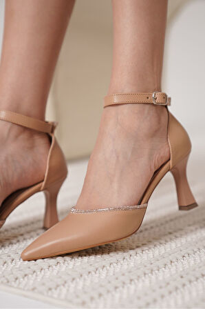 Darla Taşlı Kadın Nude Topuklu Ayakkabı