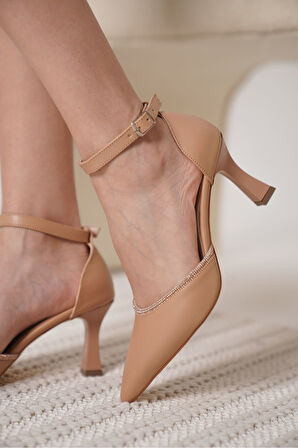 Darla Taşlı Kadın Nude Topuklu Ayakkabı