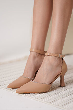 Darla Taşlı Kadın Nude Topuklu Ayakkabı