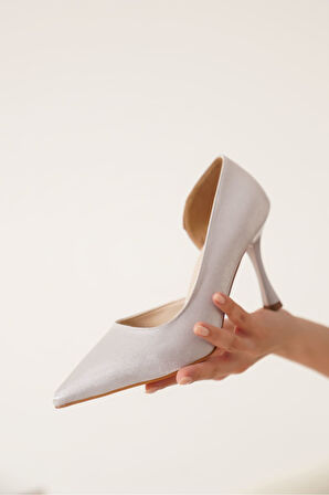 Angela Kadın Gümüş Topuklu Ayakkabı