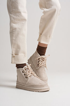 Daria Kadın Kışlık Bej İçi Kürklü Bot