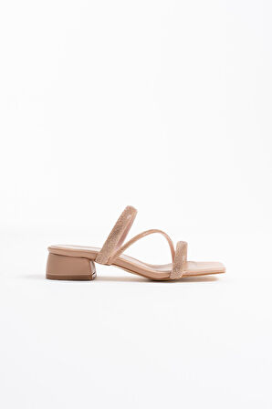 Tanya Nude Kadın Taşlı Terlik