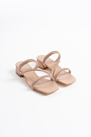 Tanya Nude Kadın Taşlı Terlik