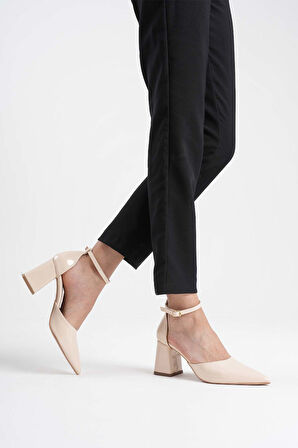 Doren Bej Rugan Kadın Topuklu Ayakkabı