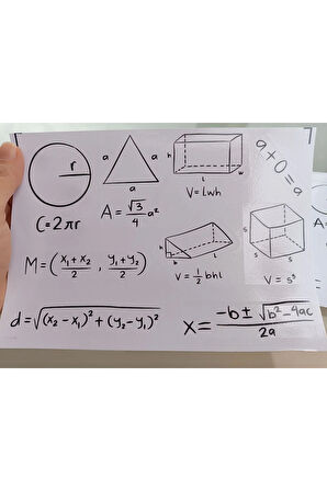 Matematik Sembolleri ve Formüller Etiket Seti, Bullet Journal, Planlayıcı Stickers