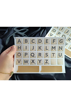 Scrabble Harfleri (Büyük) Etiket Seti, Bullet Journal, Planlayıcı Stickers