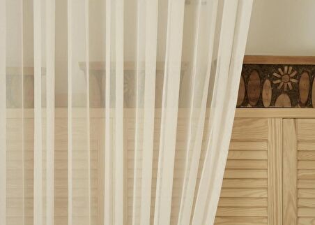 Massarelli Giber Tül Ekru  1-3 Sık Pile 