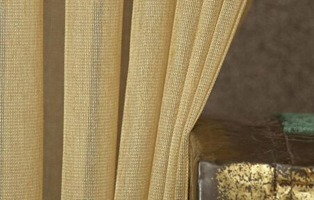 Massarelli Etamin Şantuklu Tül Altın Rengi  1-2 Seyrek Pile