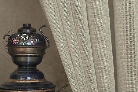 Massarelli Etamin Şantuklu Tül Bej  1-2,5 Orta Sık Pile