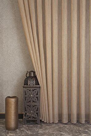 Massarelli Etamin Şantuklu Tül Kahve  1-2 Seyrek Pile