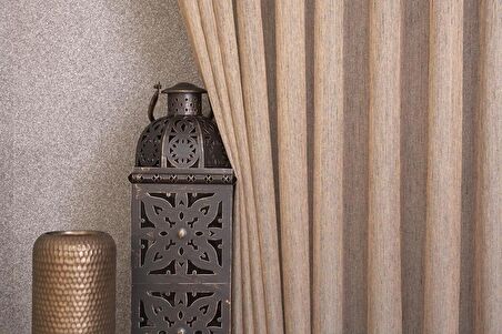 Massarelli Etamin Şantuklu Tül Kahve  1-2,5 Orta Sık Pile