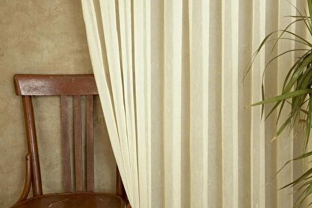 Massarelli Etamin Şantuklu Tül Şampanya  1-3 Sık Pile