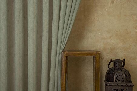 Massarelli Etamin Şantuklu Tül Yeşil  Pilesiz 